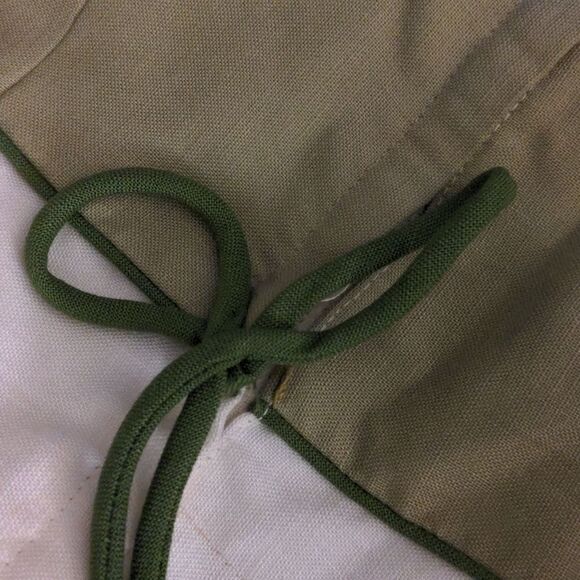 60s Vintage union made green and white dress with embroidered flowers MCM - Picture 9 of 11